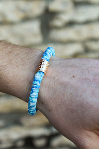 Blue & White Speckled Layer Bracelet