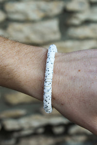 White & Black Speckled Layer Bracelet