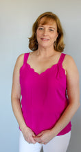 Load image into Gallery viewer, Magenta Scallop Tank - Simply L Boutique