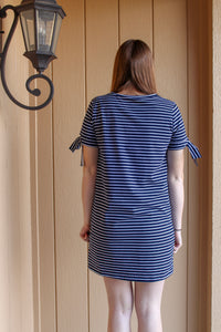 Navy Striped Shift Dress - Simply L Boutique