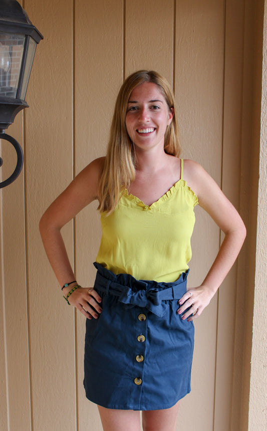 Ruffled Lime Tank - Simply L Boutique