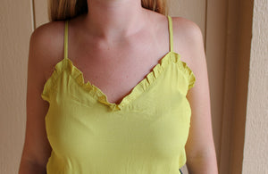 Ruffled Lime Tank - Simply L Boutique