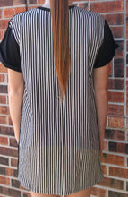 Load image into Gallery viewer, Striped Back Shift Dress (Black) - Simply L Boutique
