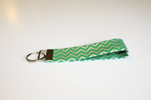 Load image into Gallery viewer, Green Metallic Chevron Key Wristlet - Simply L Boutique