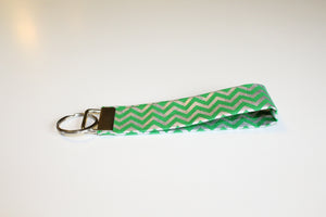 Green Metallic Chevron Key Wristlet - Simply L Boutique