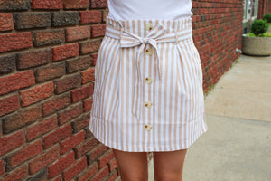 Paper Bag Button-Down Skirt - Simply L Boutique
