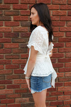Load image into Gallery viewer, Eyelet Peplum Top - Simply L Boutique