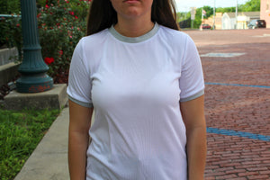 Silver Edged White Tee - Simply L Boutique