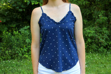 Load image into Gallery viewer, Navy Polka Dot Tank - Simply L Boutique