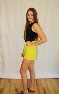 Taylor Lime High Waisted Athletic Shorts