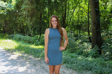 Load image into Gallery viewer, Green &amp; White Striped Sleeveless Dress - Simply L Boutique