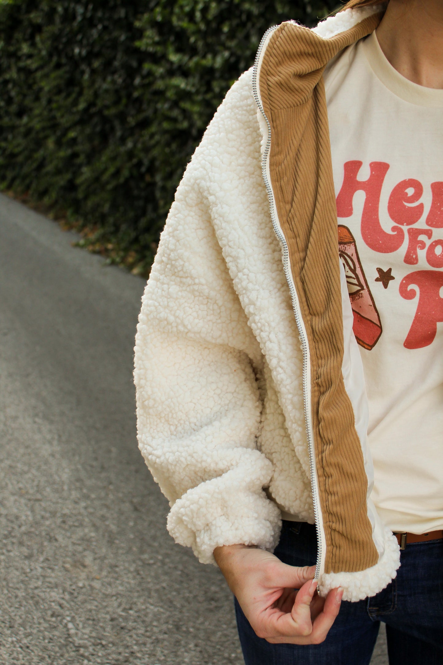 Cream Sherpa & Corduroy Jacket