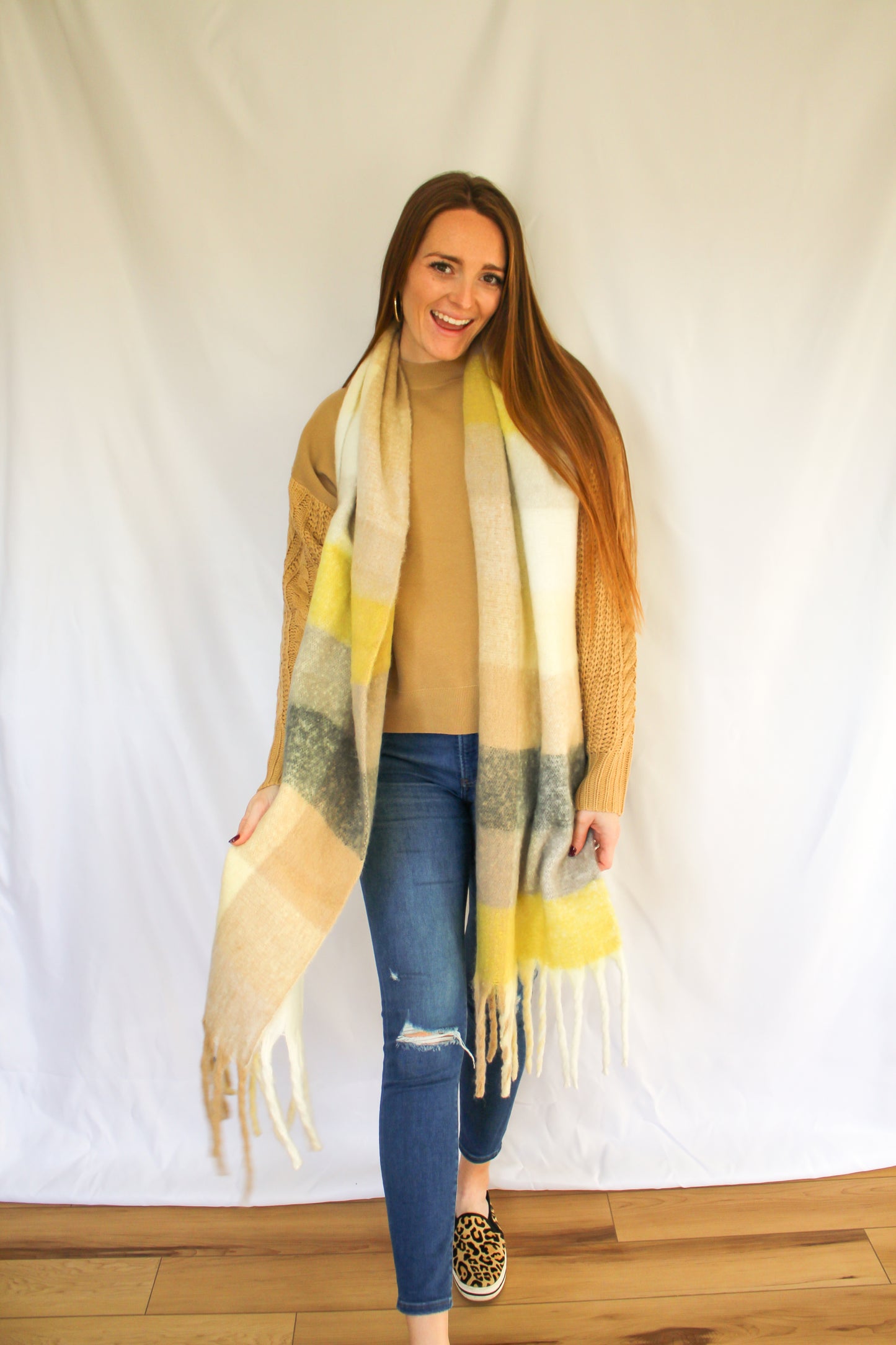 Yellow Gingham Scarf