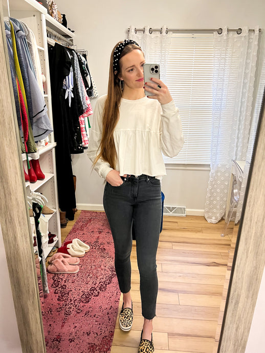 White Babydoll Cropped Top - Simply L Boutique