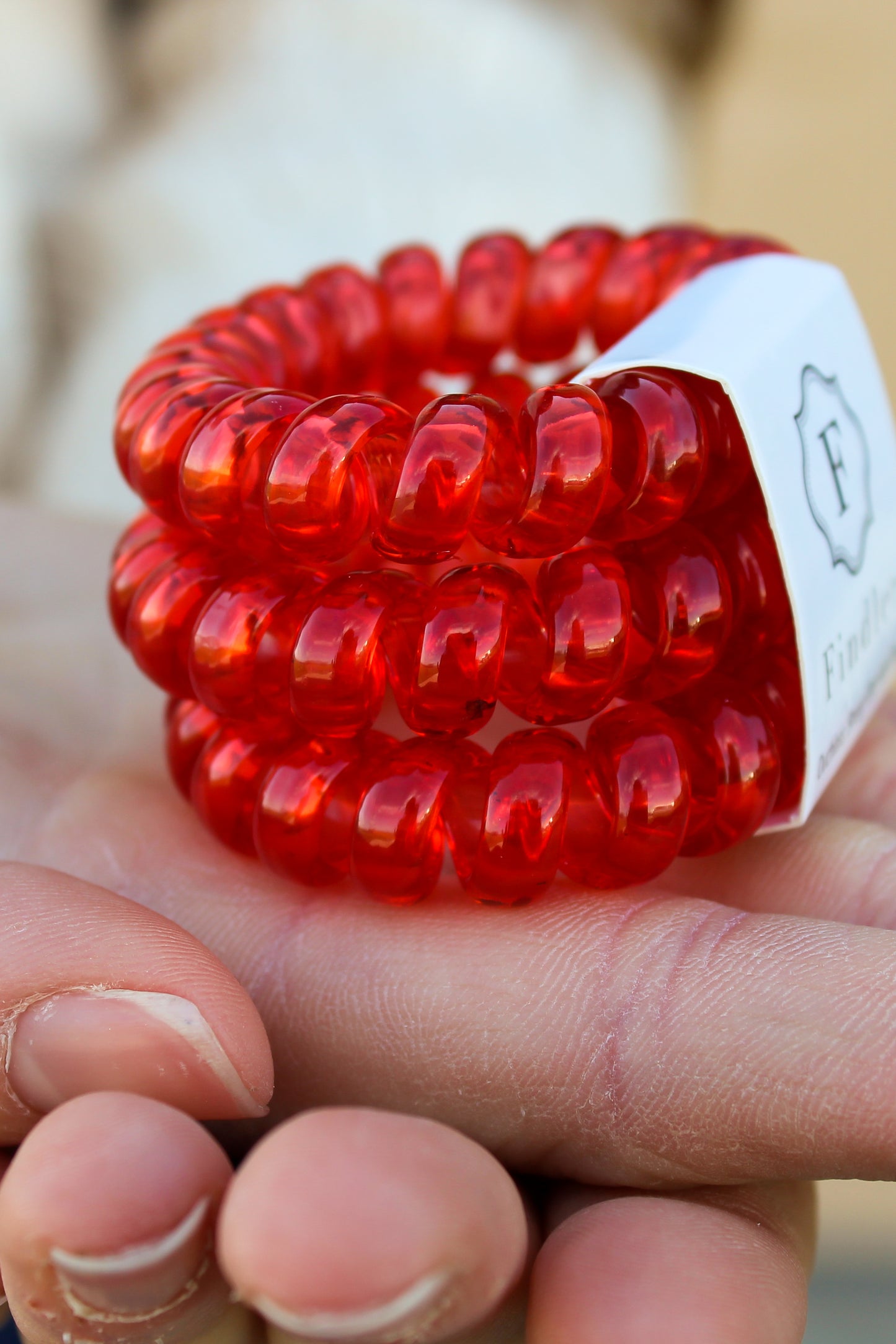 Red Metallic Hair Ties