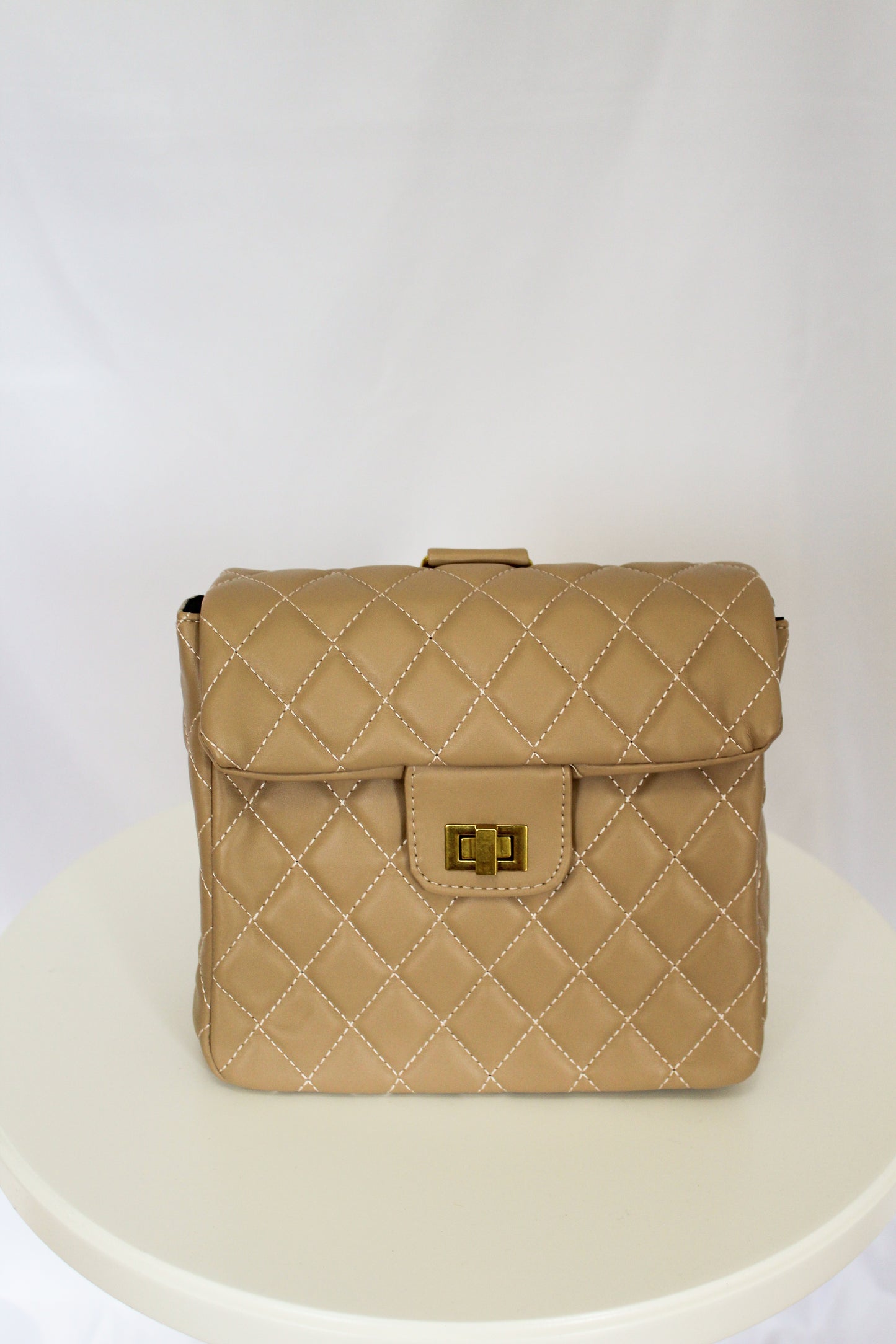 Magnolia Quilted Mini Backpack(Khaki)