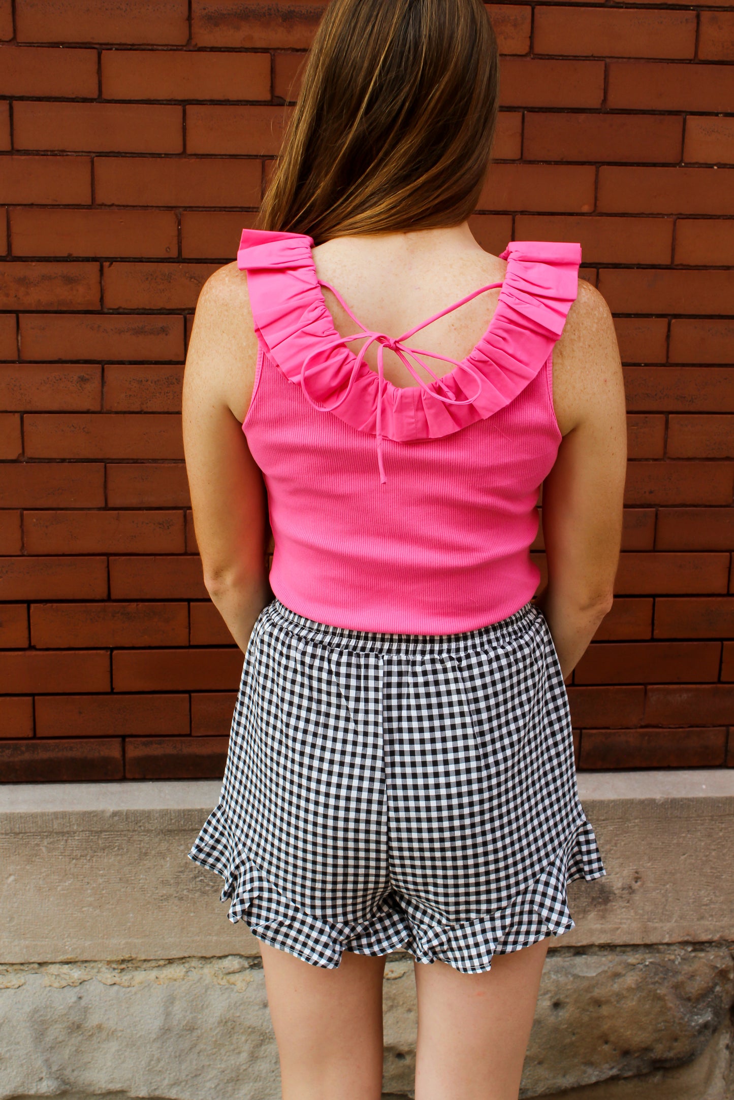 Gingham Ruffle Shorts