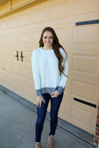 Grey Color Block Back Sweater