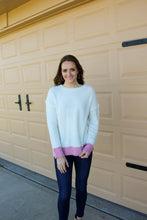 Load image into Gallery viewer, Pink Color Block Back Sweater