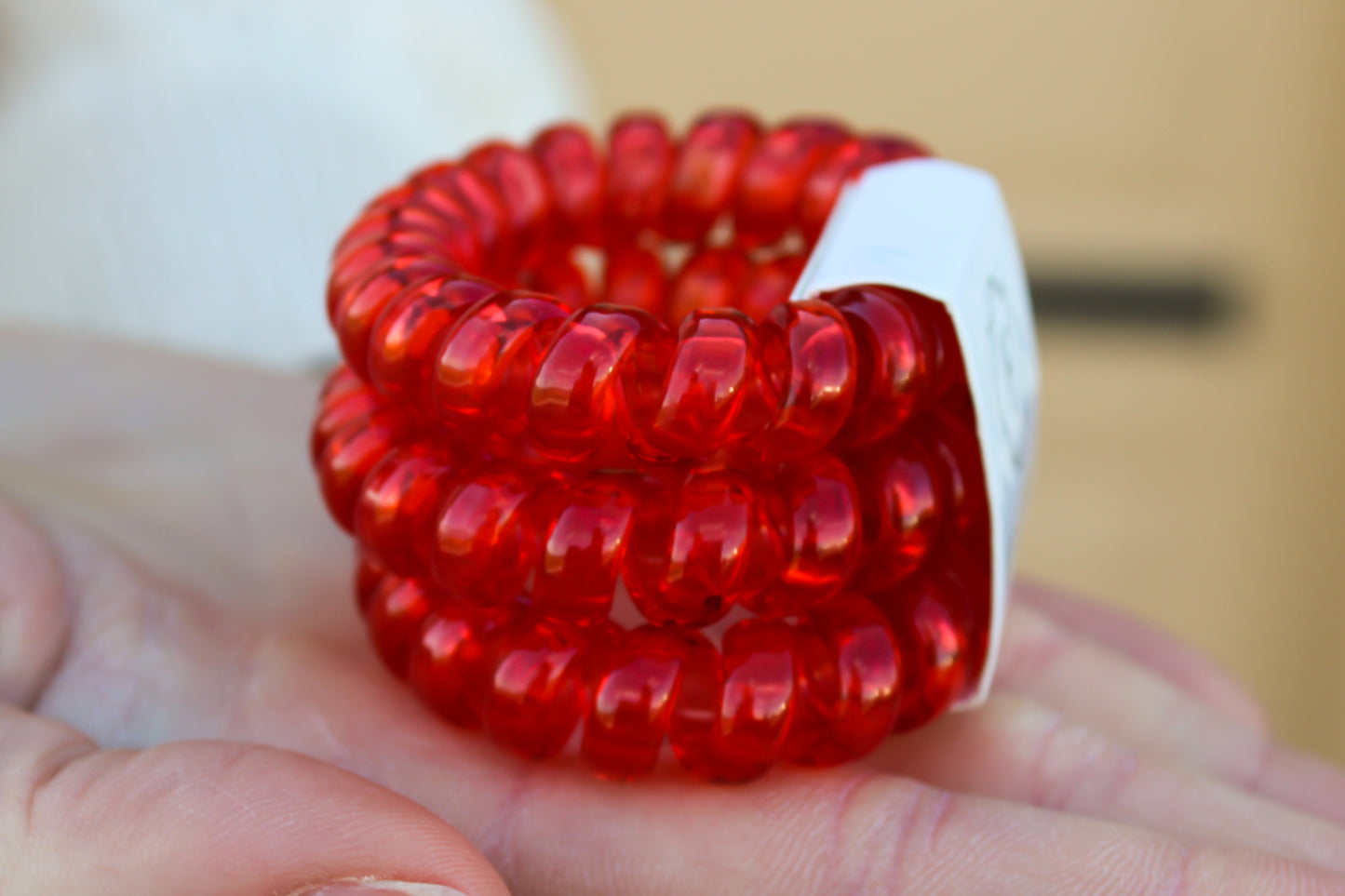 Red Metallic Hair Ties