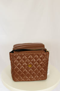 Magnolia Quilted Mini Backpack(Brown)