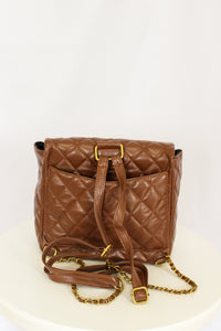 Magnolia Quilted Mini Backpack(Brown)