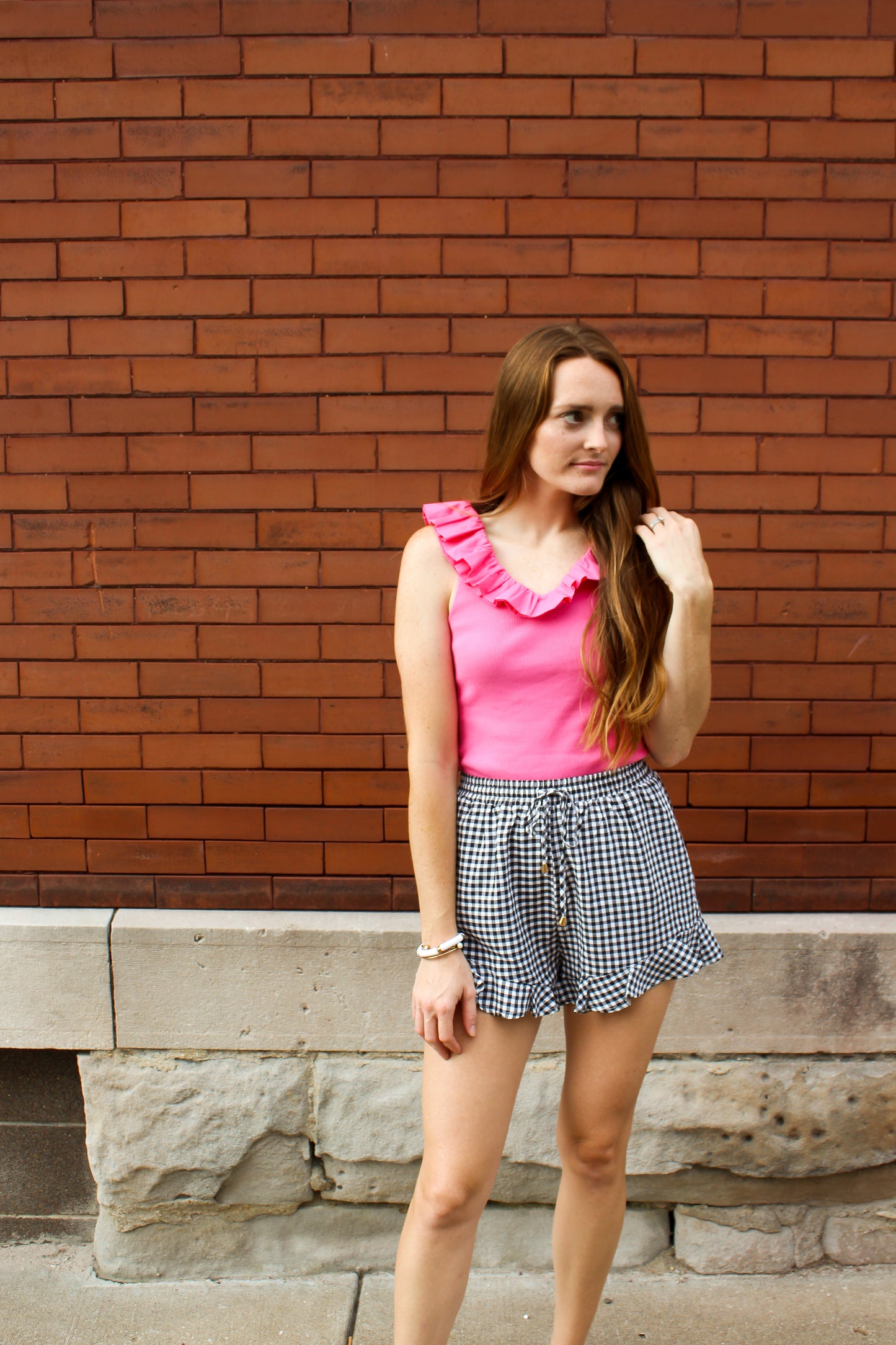 Gingham Ruffle Shorts