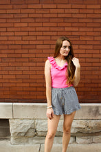 Load image into Gallery viewer, Gingham Ruffle Shorts