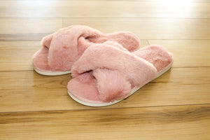 Pink Faux Fur Slippers