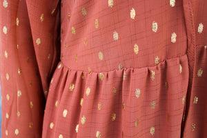 Isabelle Copper Metallic Dot Dress
