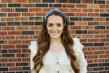 Load image into Gallery viewer, Blue Pearl Top Knot Headband