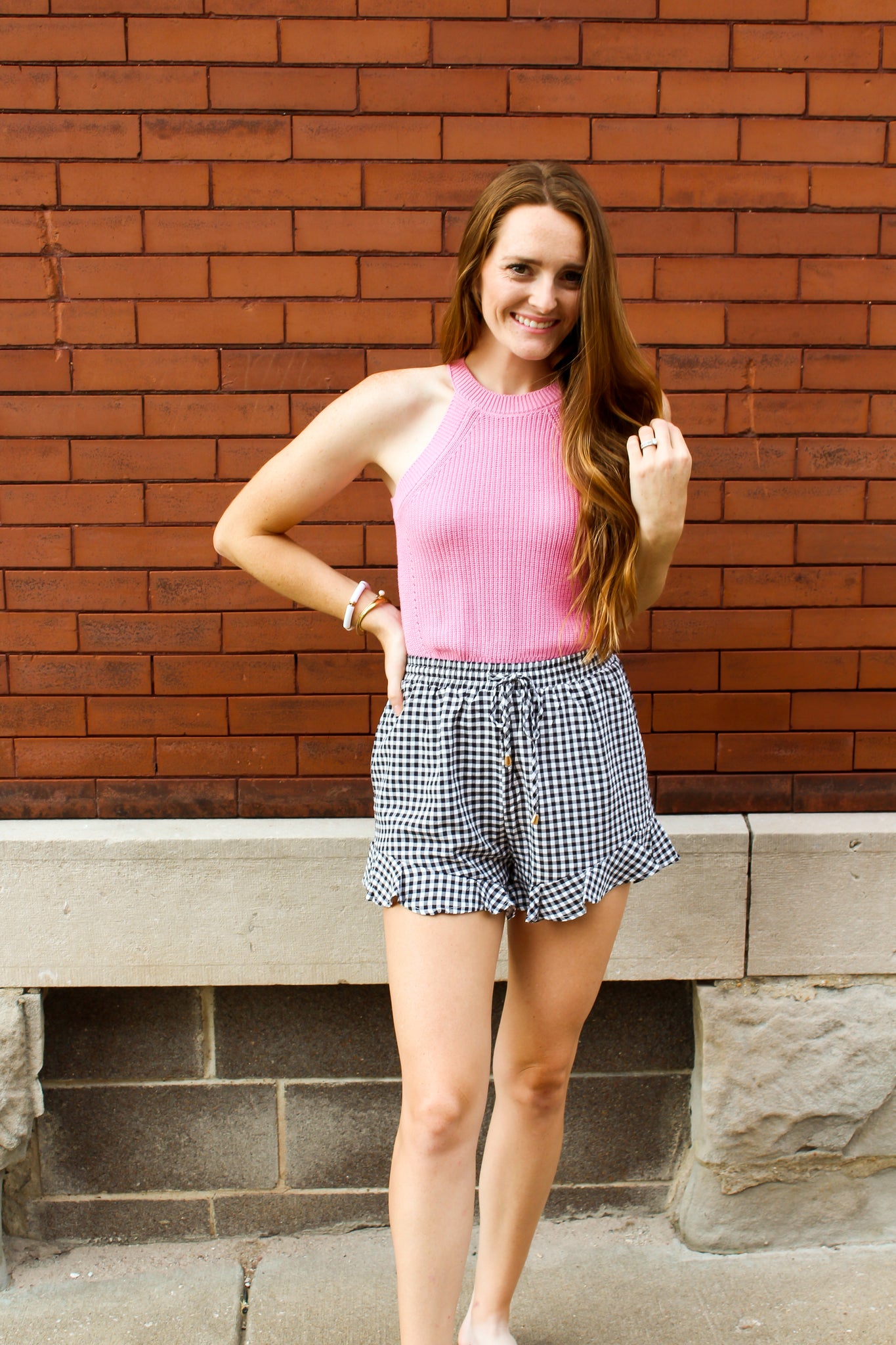 Gingham Ruffle Shorts – Simply L Boutique