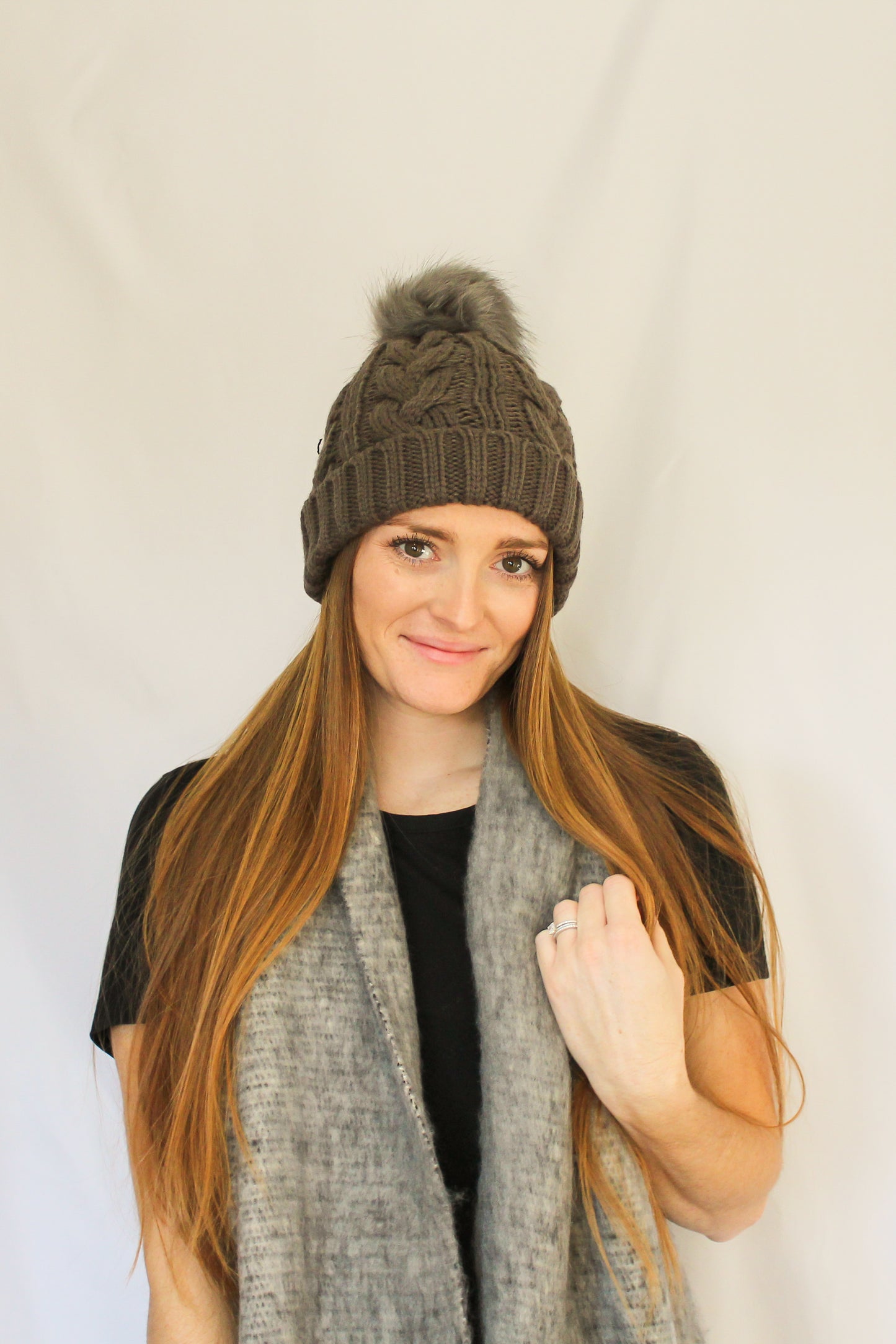 Libby Charcoal Pom Beanie