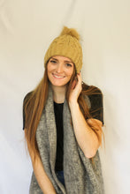 Load image into Gallery viewer, Libby Khaki Pom Beanie