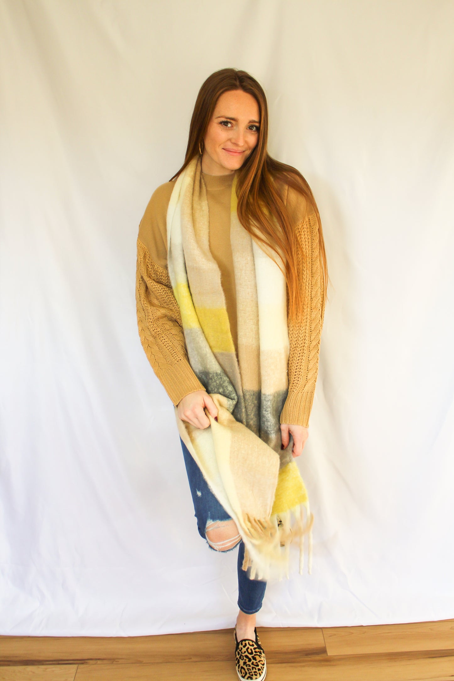 Yellow Gingham Scarf