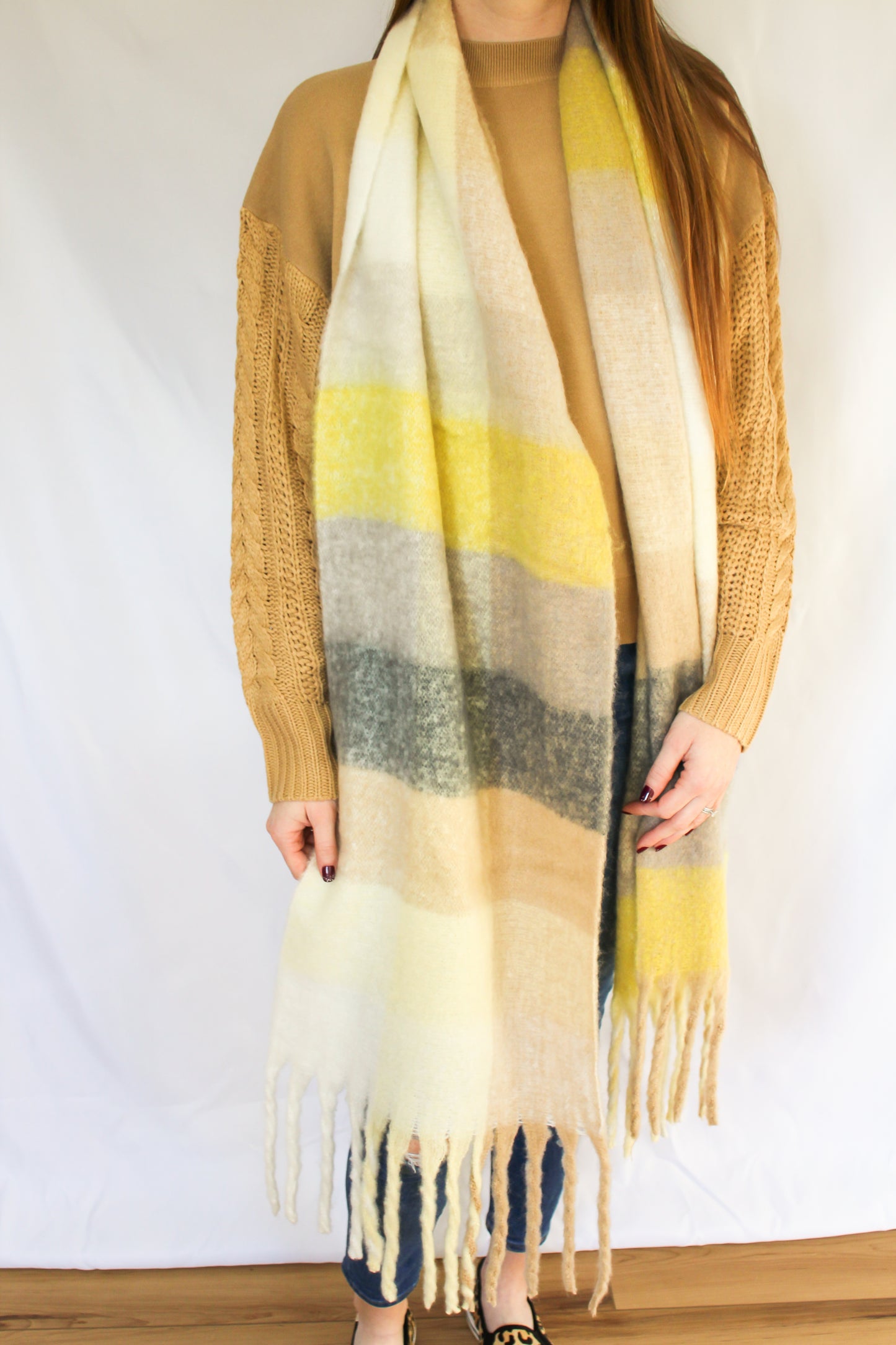 Yellow Gingham Scarf