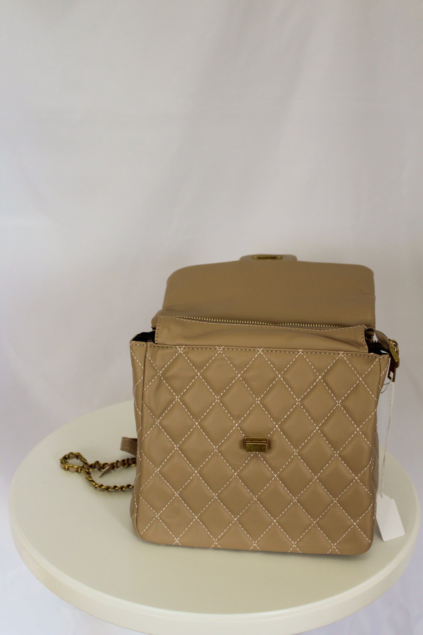 Magnolia Quilted Mini Backpack(Khaki)